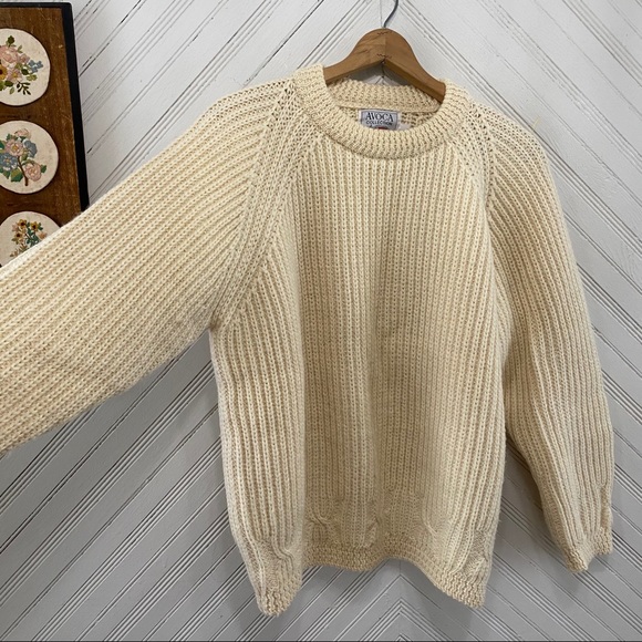 Vintage Ireland Made Chunky Knit Wool Sweater - Picture 5 of 13